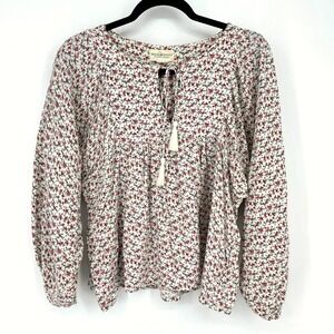 Denim & Supply Ralph Lauren Floral Rose Tassel Peasant Blouse Top Boho Women S
